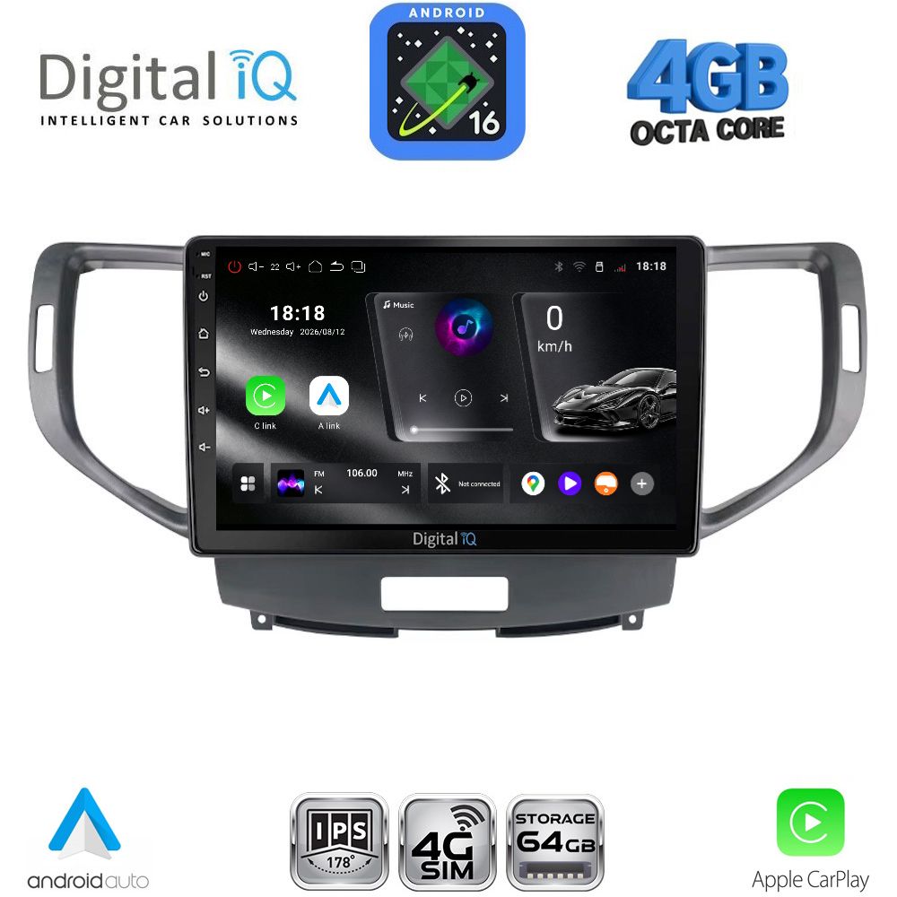 DIGITAL IQ RTG 6183_CPA (9inc) MULTIMEDIA TABLET for HONDA ACCORD mod. 2008-2013 DIGITAL IQ RTG 6183_CPA (9inc) MULTIMEDIA TABLET for HONDA ACCORD mod. 2008-2013
