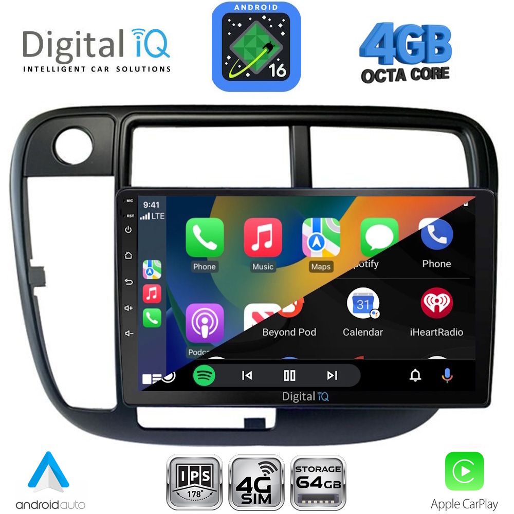 DIGITAL IQ RTG 6186_CPA CLIMA (9inc) MULTIMEDIA TABLET for HONDA CIVIC mod. 1995-2001 DIGITAL IQ RTG 6186_CPA CLIMA (9inc) MULTIMEDIA TABLET for HONDA CIVIC mod. 1995-2001