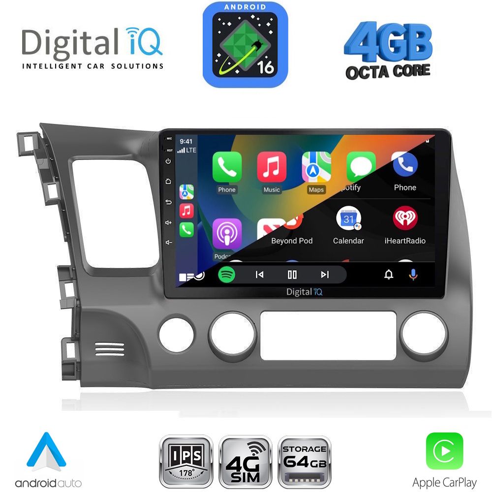 DIGITAL IQ RTG 6188_CPA (10inc) MULTIMEDIA TABLET for HONDA CIVIC 4D mod. 2006-2012 DIGITAL IQ RTG 6188_CPA (10inc) MULTIMEDIA TABLET for HONDA CIVIC 4D mod. 2006-2012