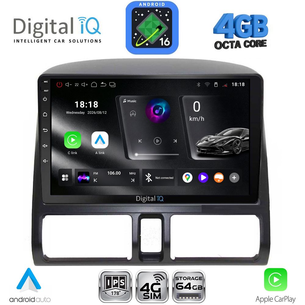 DIGITAL IQ RTG 6196_CPA CLIMA (9inc) MULTIMEDIA TABLET for HONDA CRV mod. 1996-2006 DIGITAL IQ RTG 6196_CPA CLIMA (9inc) MULTIMEDIA TABLET for HONDA CRV mod. 1996-2006