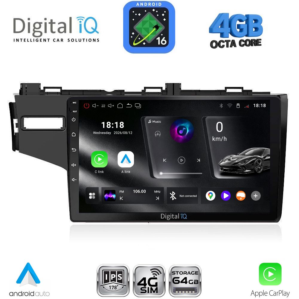 DIGITAL IQ RTG 6212_CPA (10inc) MULTIMEDIA TABLET for HONDA JAZZ mod. 2013-2019 DIGITAL IQ RTG 6212_CPA (10inc) MULTIMEDIA TABLET for HONDA JAZZ mod. 2013-2019