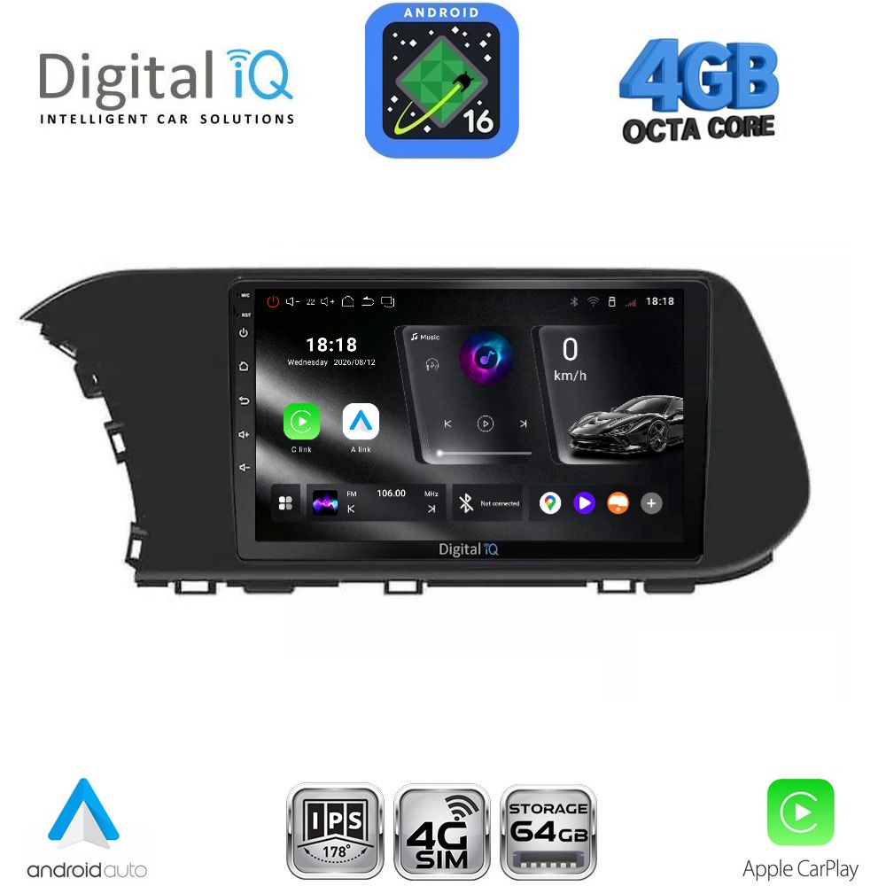 DIGITAL IQ RTG 6220_CPA (10inc) MULTIMEDIA TABLET for HYUNDAI i20 - BAYON mod. 2020-2026 DIGITAL IQ RTG 6220_CPA (10inc) MULTIMEDIA TABLET for HYUNDAI i20 - BAYON mod. 2020-2026