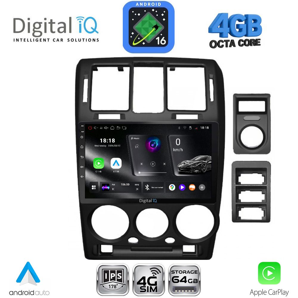 DIGITAL IQ RTG 6222BL_CPA (9inc) MULTIMEDIA TABLET for HYUNDAI GETZ mod. 2002-2011 (BLACK) DIGITAL IQ RTG 6222BL_CPA (9inc) MULTIMEDIA TABLET for HYUNDAI GETZ mod. 2002-2011 (BLACK)