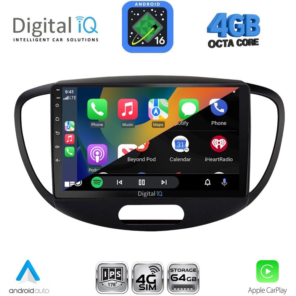 DIGITAL IQ RTG 6223_CPA (9inc) MULTIMEDIA TABLET for HYUNDAI i10 mod. 2008-2013 DIGITAL IQ RTG 6223_CPA (9inc) MULTIMEDIA TABLET for HYUNDAI i10 mod. 2008-2013