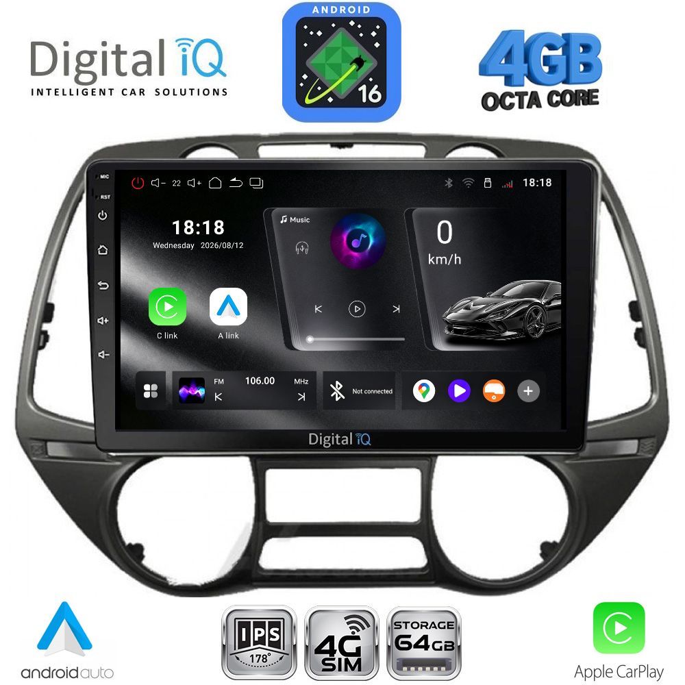 DIGITAL IQ RTG 6226_CPA (9inc) MULTIMEDIA TABLET for HYUNDAI i20 mod. 2008-2014 DIGITAL IQ RTG 6226_CPA (9inc) MULTIMEDIA TABLET for HYUNDAI i20 mod. 2008-2014