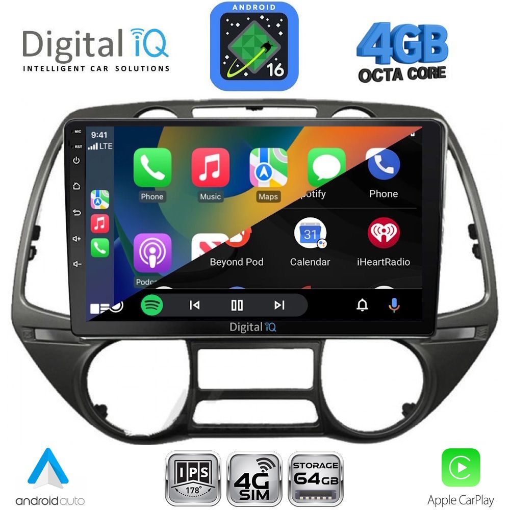 DIGITAL IQ RTG 6226_CPA (9inc) MULTIMEDIA TABLET for HYUNDAI i20 mod. 2008-2014 DIGITAL IQ RTG 6226_CPA (9inc) MULTIMEDIA TABLET for HYUNDAI i20 mod. 2008-2014