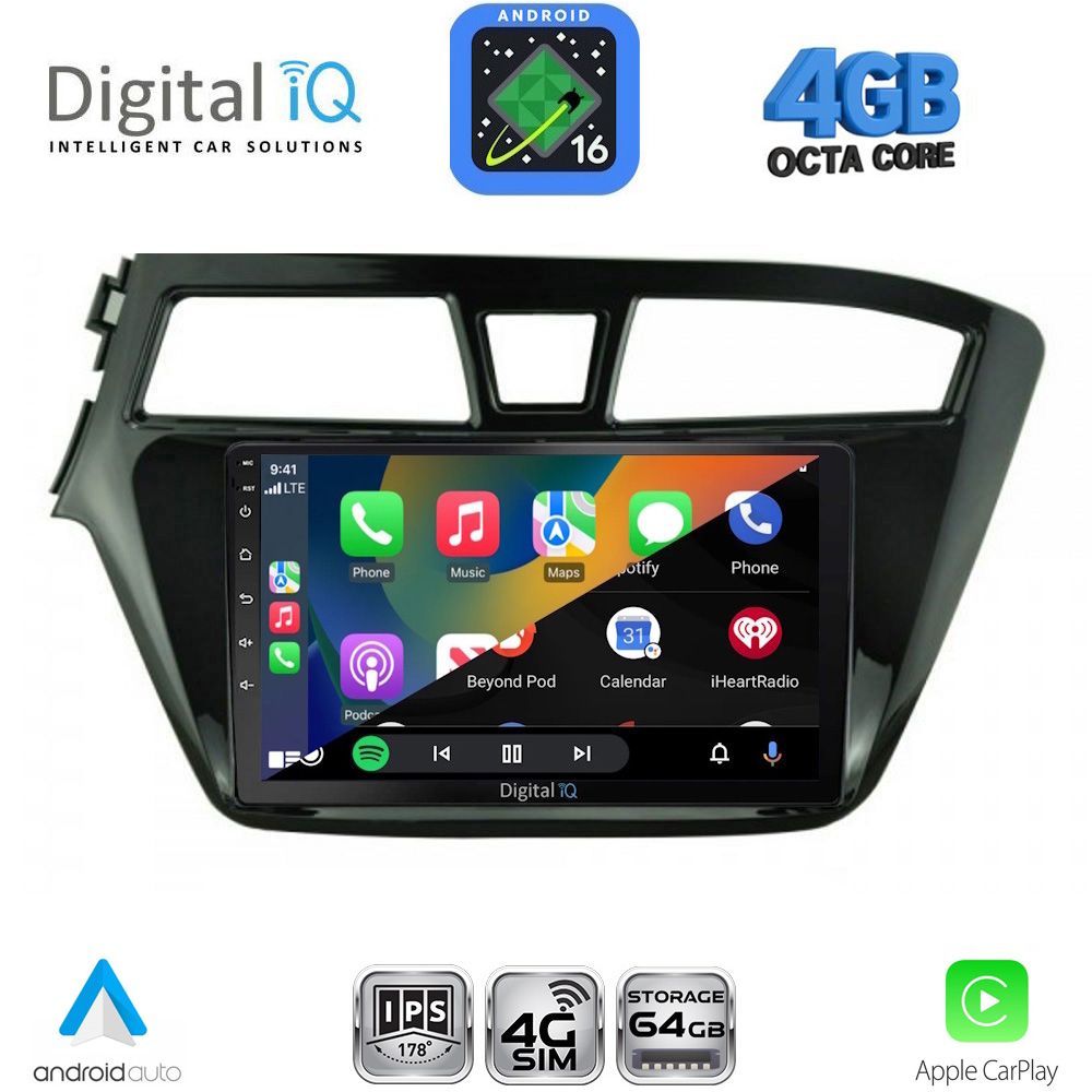 DIGITAL IQ RTG 6229_CPA (9inc) MULTIMEDIA TABLET for HYUNDAI i20 mod. 2014-2018 DIGITAL IQ RTG 6229_CPA (9inc) MULTIMEDIA TABLET for HYUNDAI i20 mod. 2014-2018