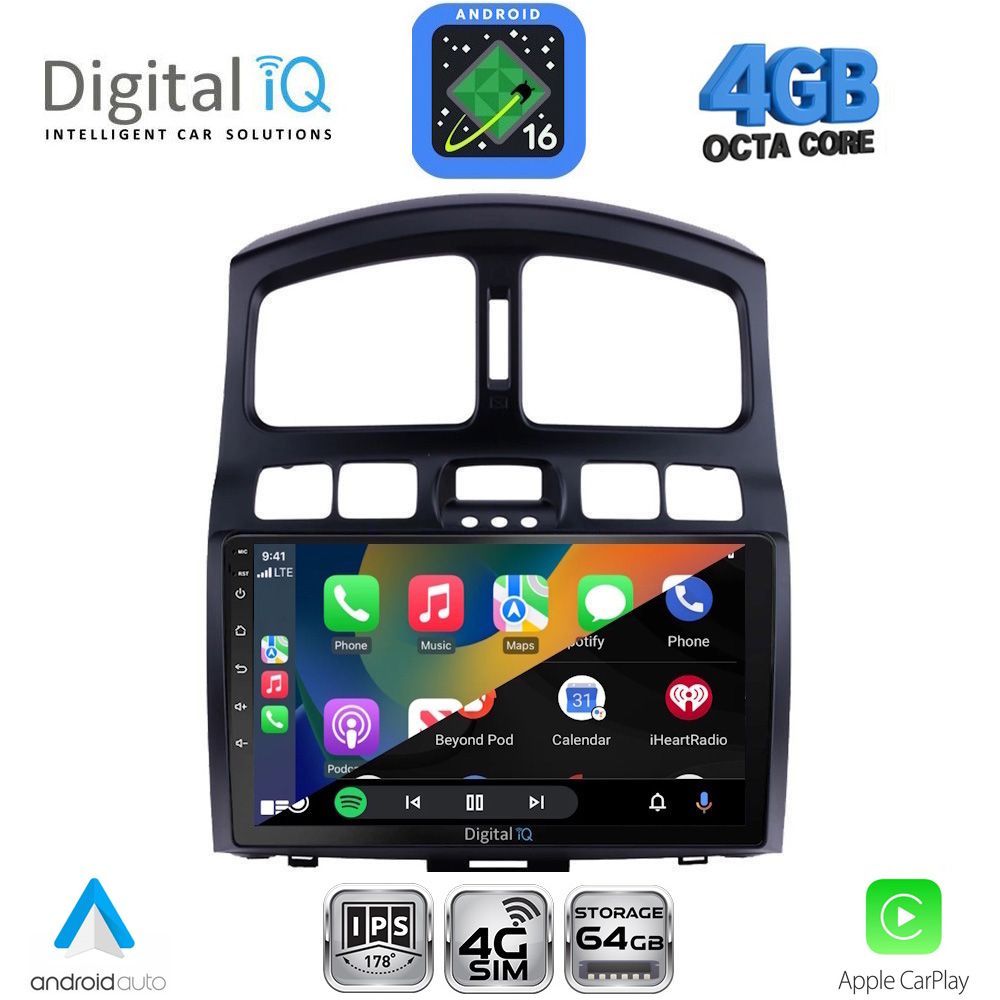 DIGITAL IQ RTG 6236_CPA (9inc) MULTIMEDIA TABLET for HYUNDAI SANTA FE mod. 2003-2006 DIGITAL IQ RTG 6236_CPA (9inc) MULTIMEDIA TABLET for HYUNDAI SANTA FE mod. 2003-2006