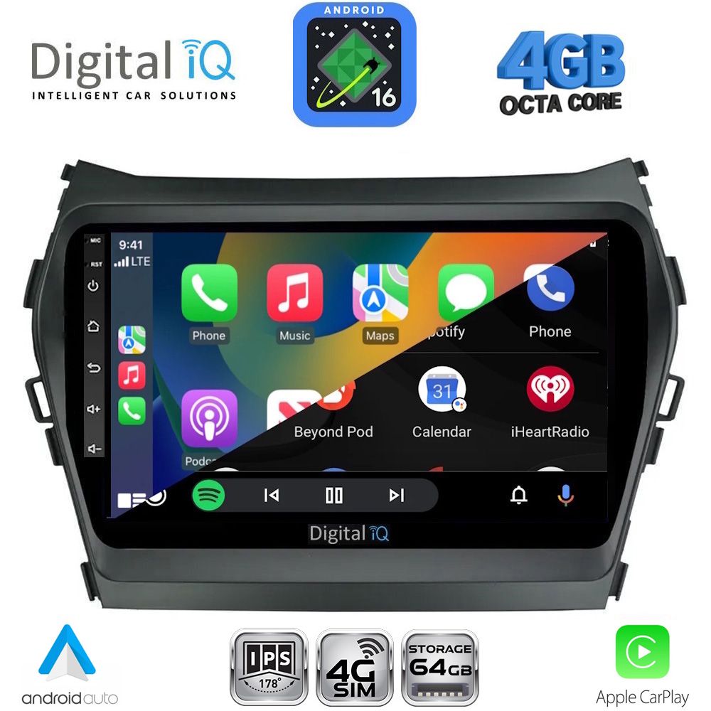 DIGITAL IQ RTG 6238_CPA (9inc) MULTIMEDIA TABLET for HYUNDAI IX45 - SANTA FE mod. 2013-2017 DIGITAL IQ RTG 6238_CPA (9inc) MULTIMEDIA TABLET for HYUNDAI IX45 - SANTA FE mod. 2013-2017