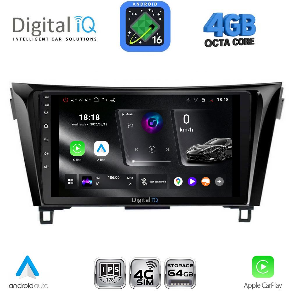 DIGITAL IQ RTG 6468_CPA (10inc) MULTIMEDIA TABLET for NISSAN QASHQAI - XTRAIL mod. 2014-2021 DIGITAL IQ RTG 6468_CPA (10inc) MULTIMEDIA TABLET for NISSAN QASHQAI - XTRAIL mod. 2014-2021