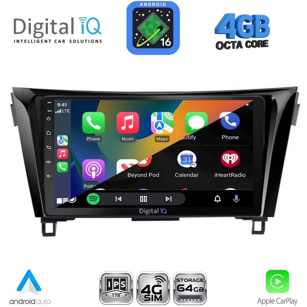 DIGITAL IQ RTG 6468_CPA (10inc) MULTIMEDIA TABLET for NISSAN QASHQAI - XTRAIL mod. 2014-2021 DIGITAL IQ RTG 6468_CPA (10inc) MULTIMEDIA TABLET for NISSAN QASHQAI - XTRAIL mod. 2014-2021