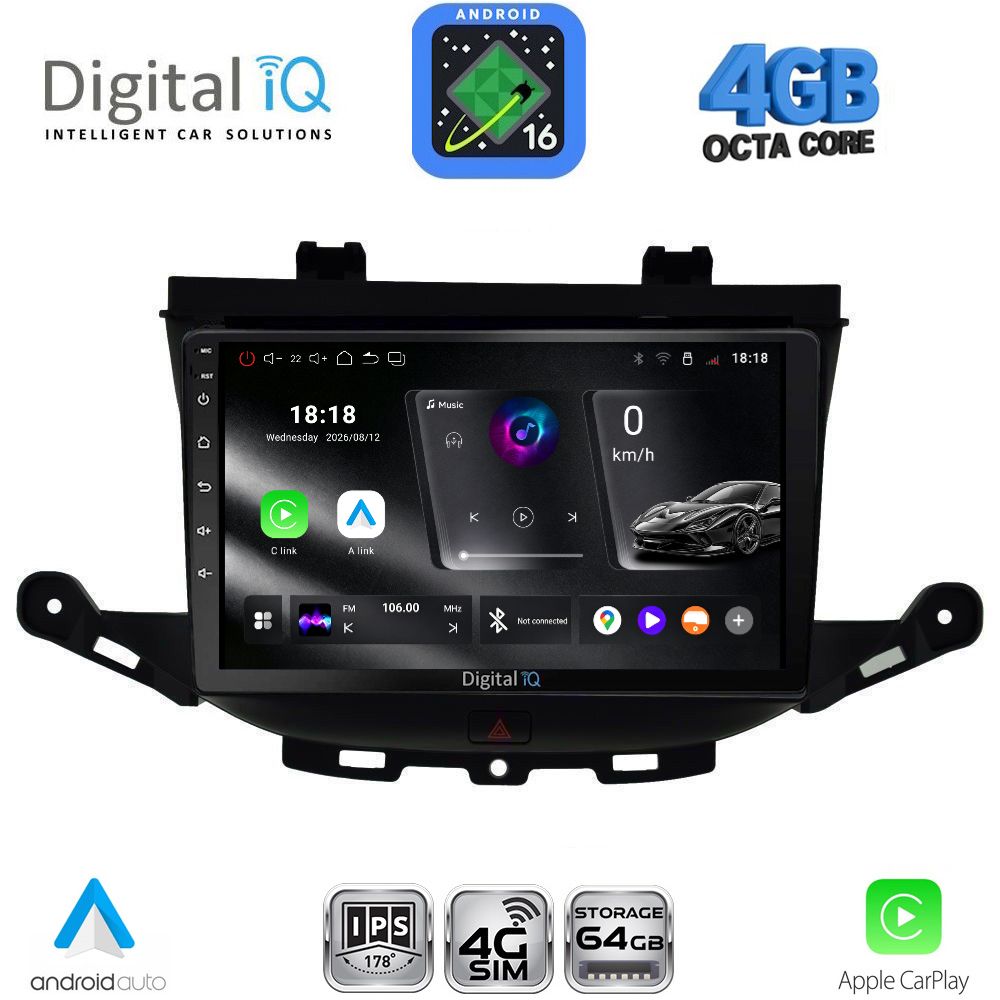 DIGITAL IQ RTG 6483_CPA (9inc) MULTIMEDIA TABLET for OPEL ASTRA K mod. 2015-2022 DIGITAL IQ RTG 6483_CPA (9inc) MULTIMEDIA TABLET for OPEL ASTRA K mod. 2015-2022