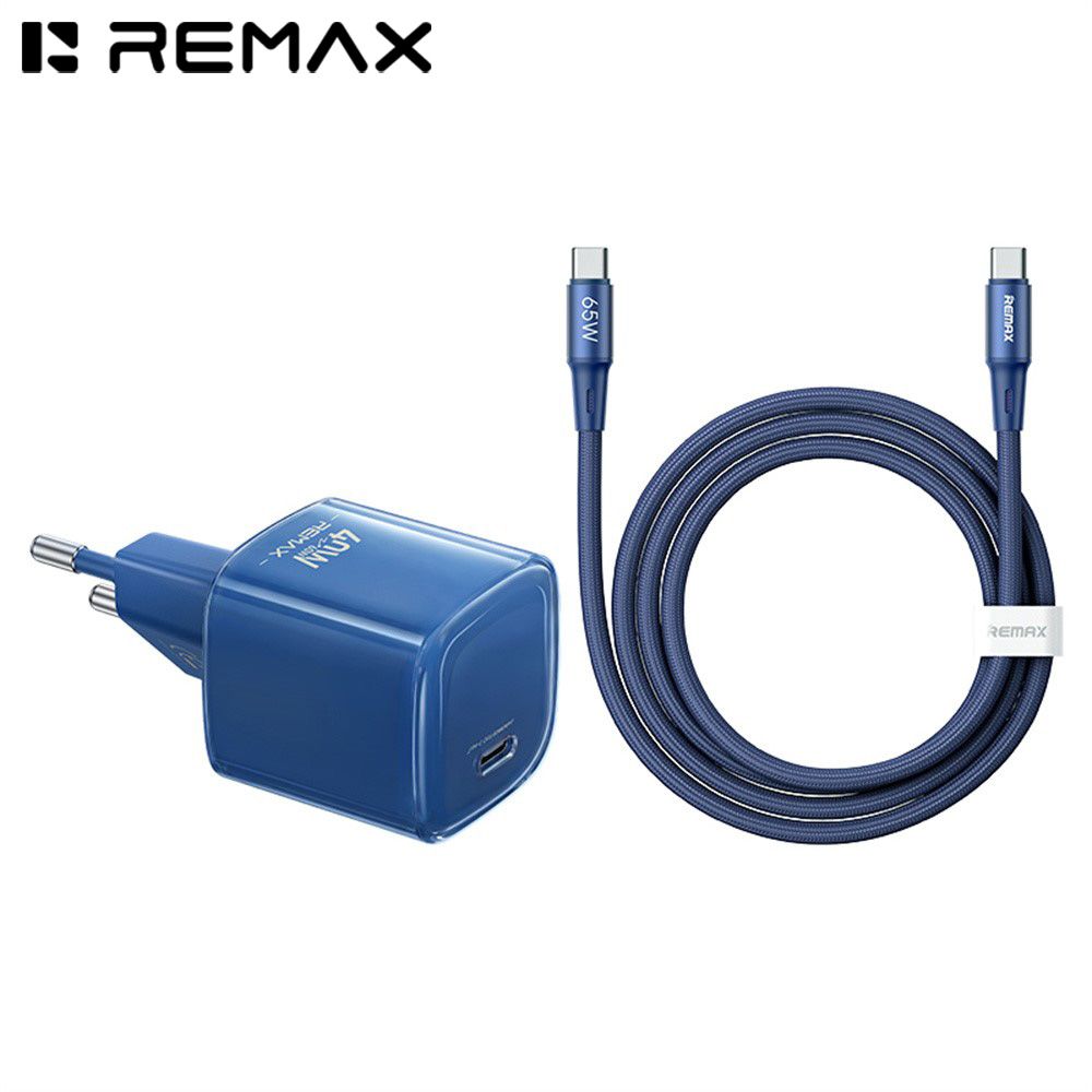 REMAX CA-26 (C60W) GaN FAST CHARGER with USB-C Cable (BLUE) REMAX CA-26 (C60W) GaN FAST CHARGER with USB-C Cable (BLUE)