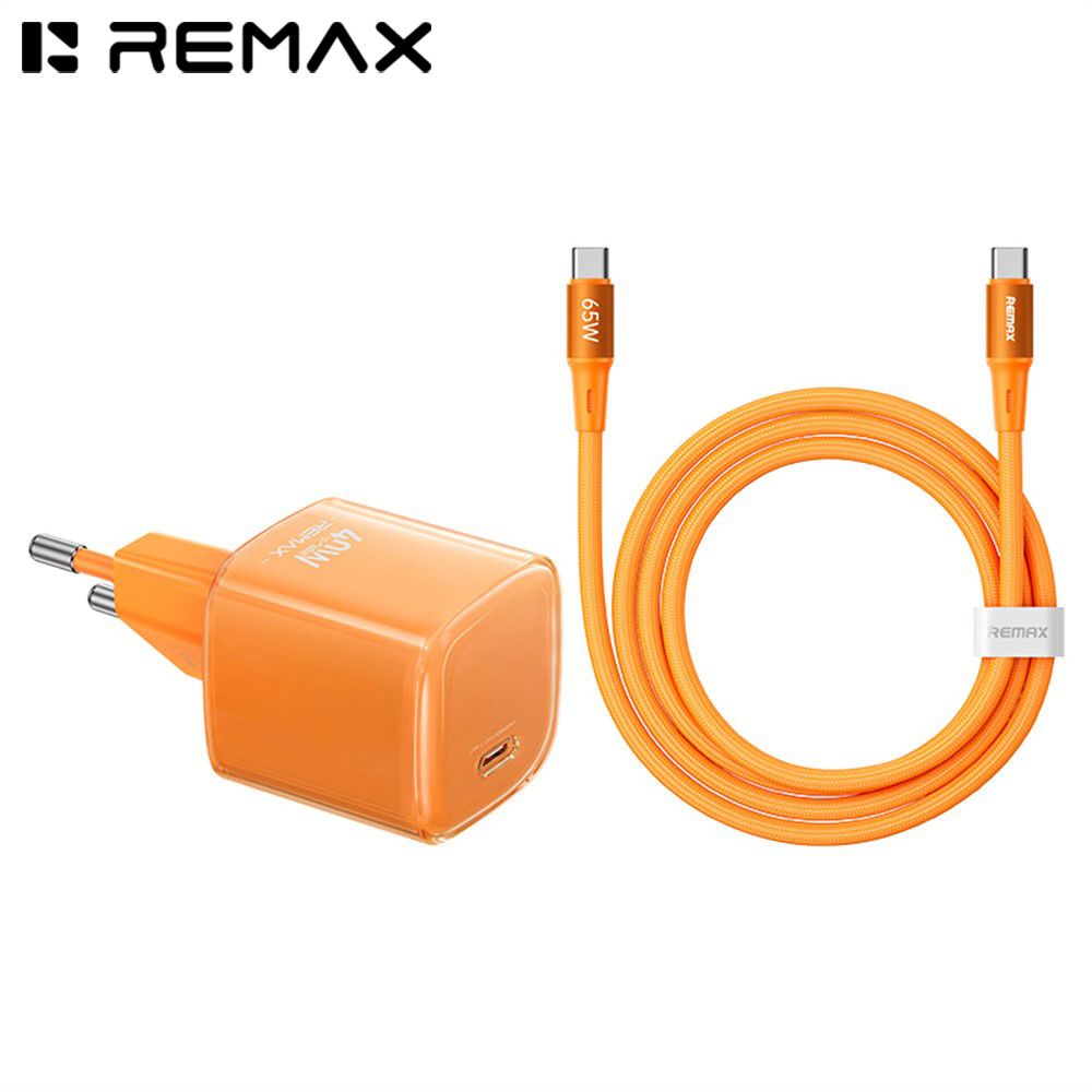 REMAX CA-26 (C60W) GaN FAST CHARGER with USB-C Cable (ORANGE) REMAX CA-26 (C60W) GaN FAST CHARGER with USB-C Cable (ORANGE)