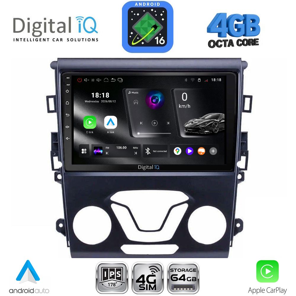 DIGITAL IQ RTG 6164_CPA A/C (9inc) MULTIMEDIA TABLET for FORD MONDEO mod. 2014-2023 DIGITAL IQ RTG 6164_CPA A/C (9inc) MULTIMEDIA TABLET for FORD MONDEO mod. 2014-2023