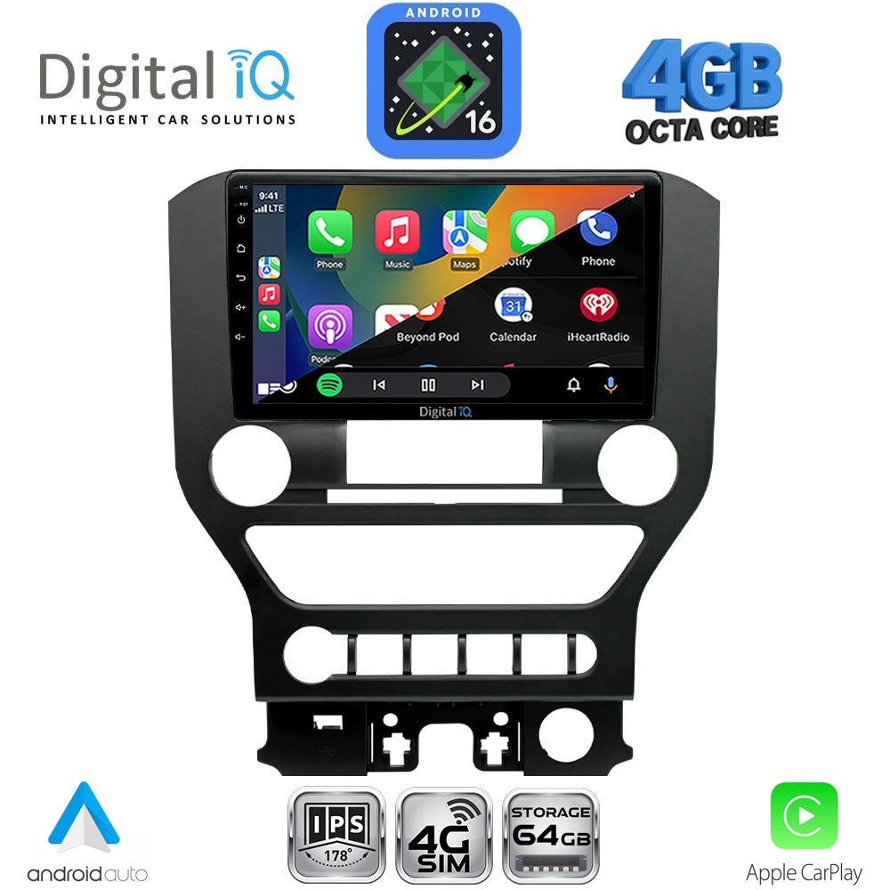 DIGITAL IQ RTG 6166_CPA 4BUT (9inc) MULTIMEDIA TABLET for FORD MUSTANG mod. 2015-2020 DIGITAL IQ RTG 6166_CPA 4BUT (9inc) MULTIMEDIA TABLET for FORD MUSTANG mod. 2015-2020