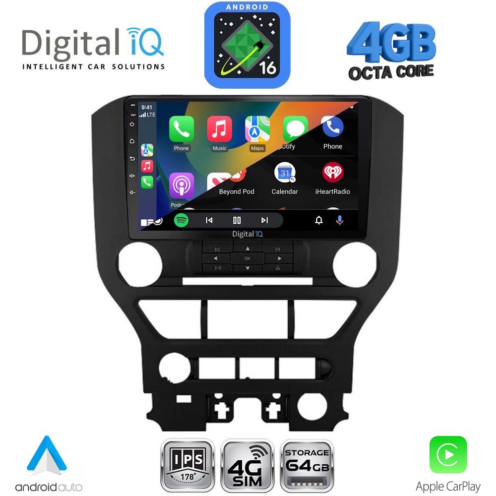 DIGITAL IQ RTG 6166_CPA 3BUT (9inc) MULTIMEDIA TABLET for FORD MUSTANG mod. 2015-2020 DIGITAL IQ RTG 6166_CPA 3BUT (9inc) MULTIMEDIA TABLET for FORD MUSTANG mod. 2015-2020