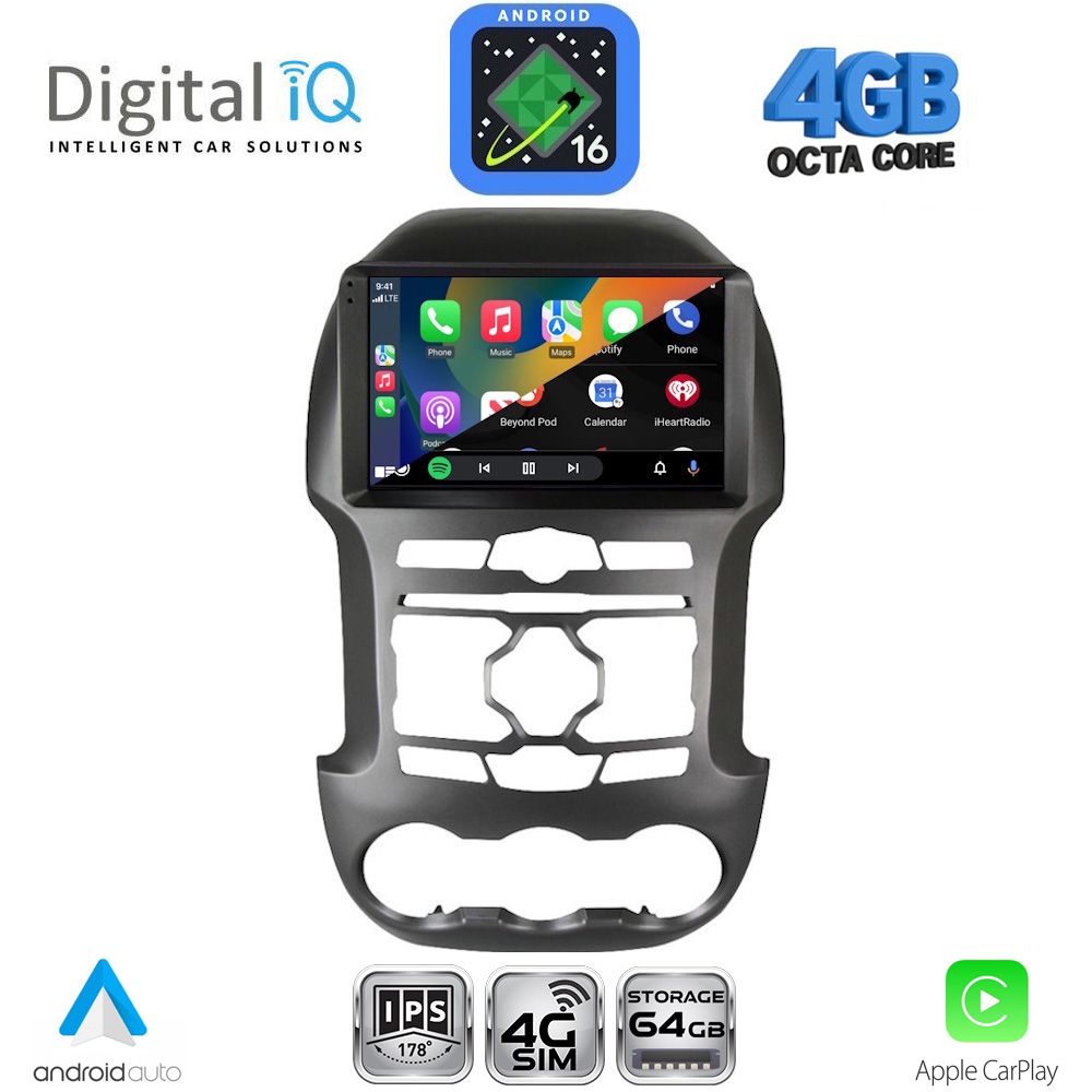 DIGITAL IQ RTG 6171S_CPA (9inc) MULTIMEDIA TABLET for FORD RANGER mod. 2011-2015 DIGITAL IQ RTG 6171S_CPA (9inc) MULTIMEDIA TABLET for FORD RANGER mod. 2011-2015