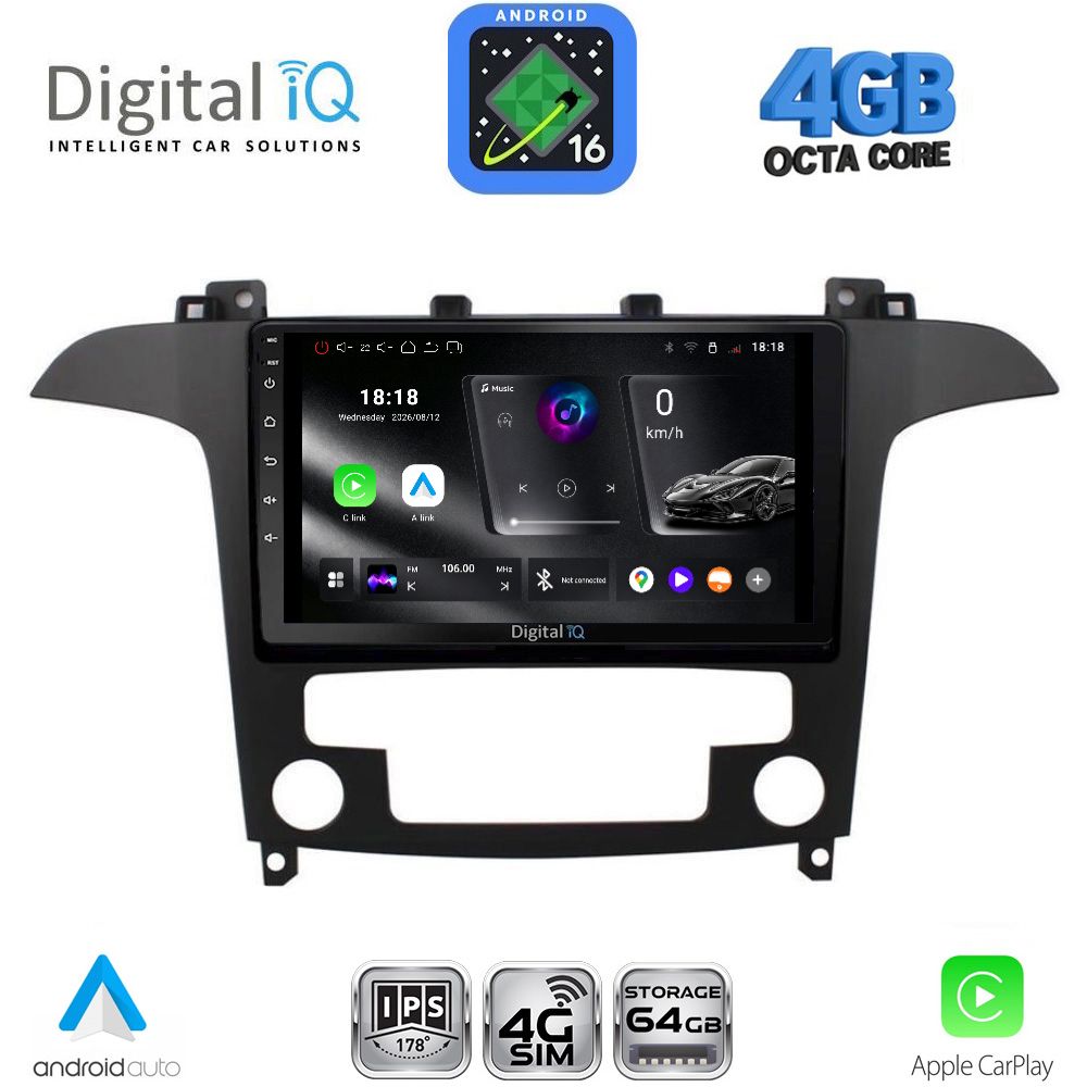 DIGITAL IQ RTG 6175_CPA CLIMA (9inc) MULTIMEDIA TABLET for FORD SMAX mod. 2006-2014 DIGITAL IQ RTG 6175_CPA CLIMA (9inc) MULTIMEDIA TABLET for FORD SMAX mod. 2006-2014