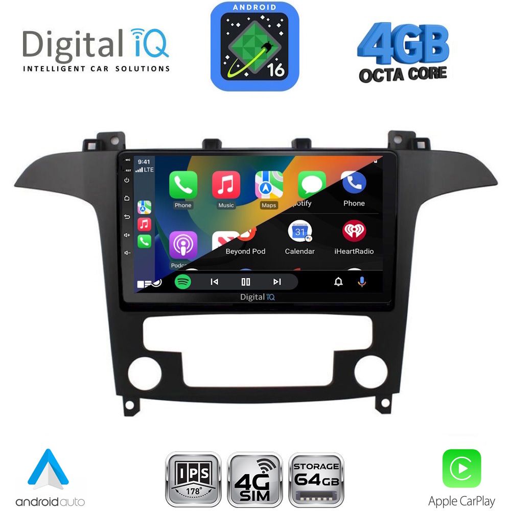 DIGITAL IQ RTG 6175_CPA CLIMA (9inc) MULTIMEDIA TABLET for FORD SMAX mod. 2006-2014 DIGITAL IQ RTG 6175_CPA CLIMA (9inc) MULTIMEDIA TABLET for FORD SMAX mod. 2006-2014