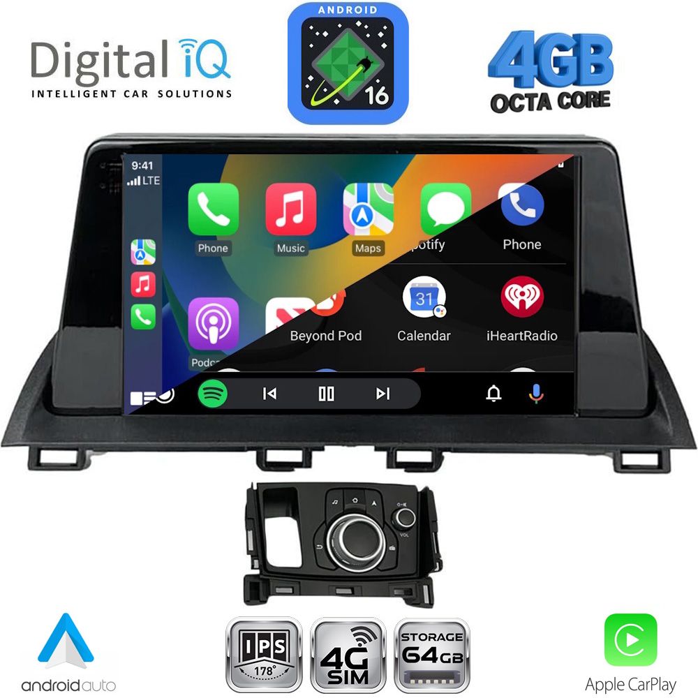 DIGITAL IQ RTG 6386_CPA (9inc) MULTIMEDIA TABLET for MAZDA CX4 mod. 2016-2025 DIGITAL IQ RTG 6386_CPA (9inc) MULTIMEDIA TABLET for MAZDA CX4 mod. 2016-2025