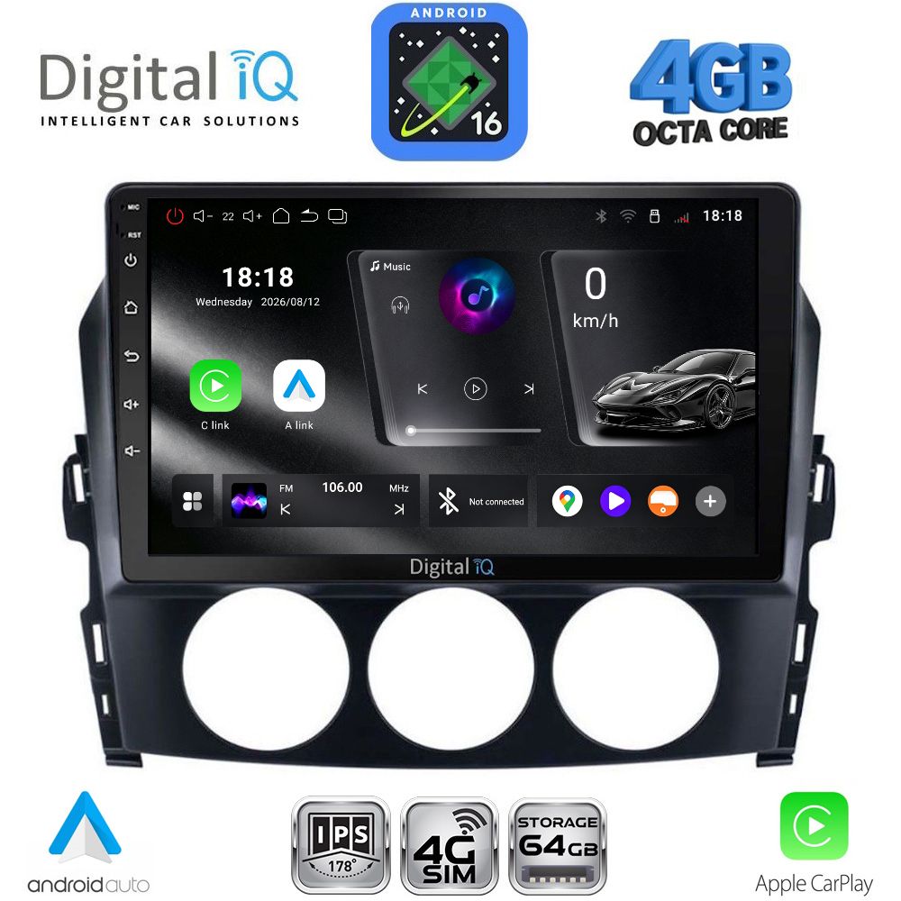 DIGITAL IQ RTG 6392_CPA (9inc) MULTIMEDIA TABLET for MAZDA MX5 mod. 2005-2015 DIGITAL IQ RTG 6392_CPA (9inc) MULTIMEDIA TABLET for MAZDA MX5 mod. 2005-2015