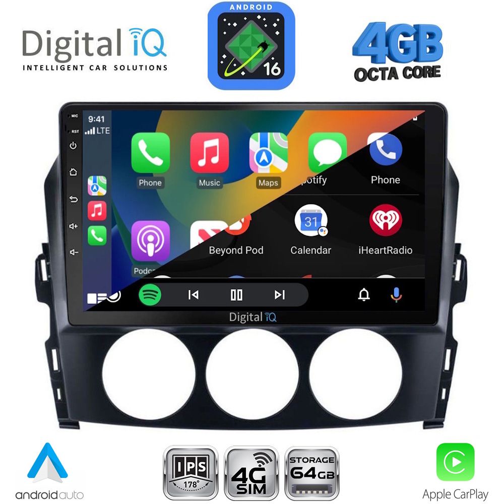 DIGITAL IQ RTG 6392_CPA (9inc) MULTIMEDIA TABLET for MAZDA MX5 mod. 2005-2015 DIGITAL IQ RTG 6392_CPA (9inc) MULTIMEDIA TABLET for MAZDA MX5 mod. 2005-2015
