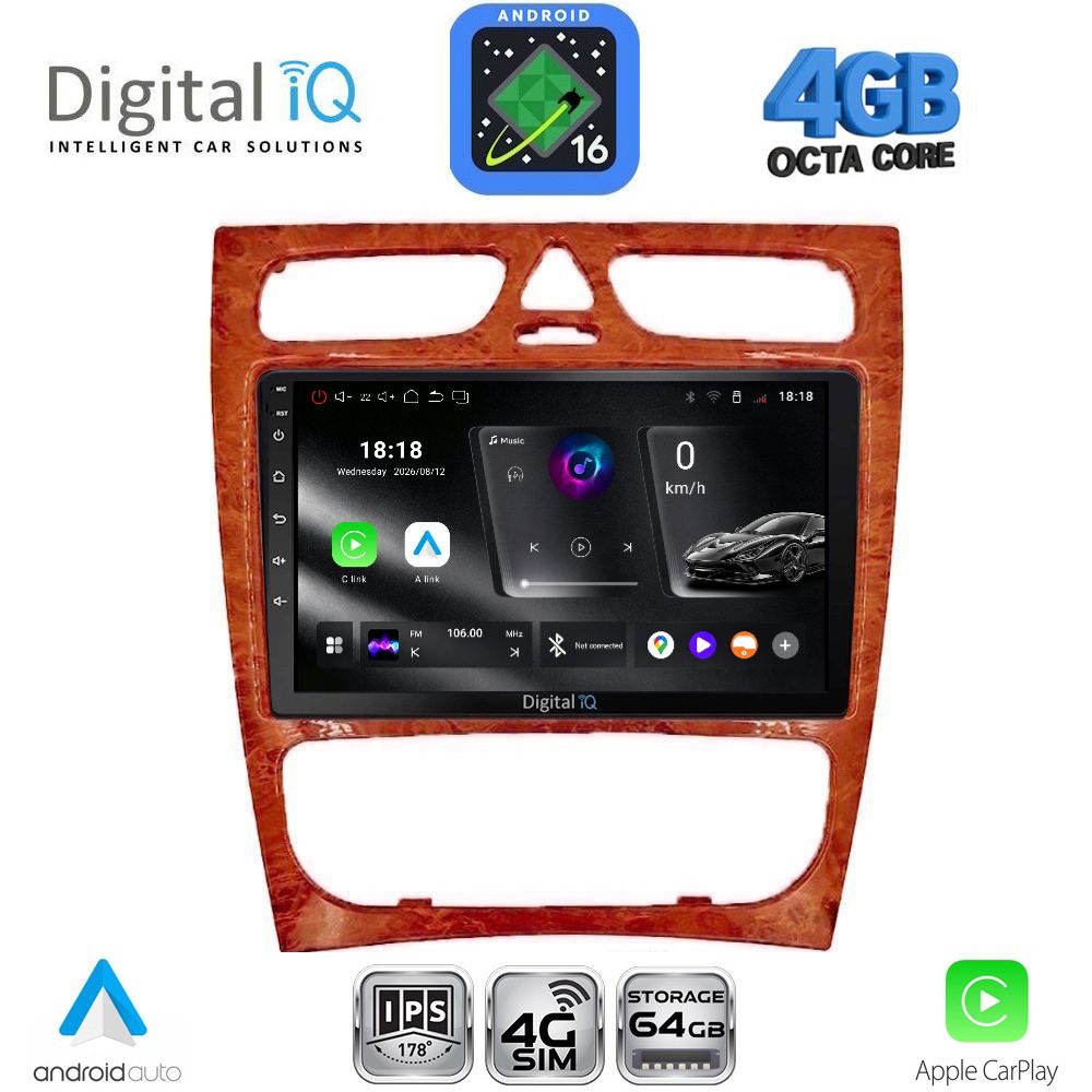 DIGITAL IQ RTG 6402CH_CPA (9inc) MULTIMEDIA TABLET for MERCEDES C (W203) mod. 1999-2004 DIGITAL IQ RTG 6402CH_CPA (9inc) MULTIMEDIA TABLET for MERCEDES C (W203) mod. 1999-2004