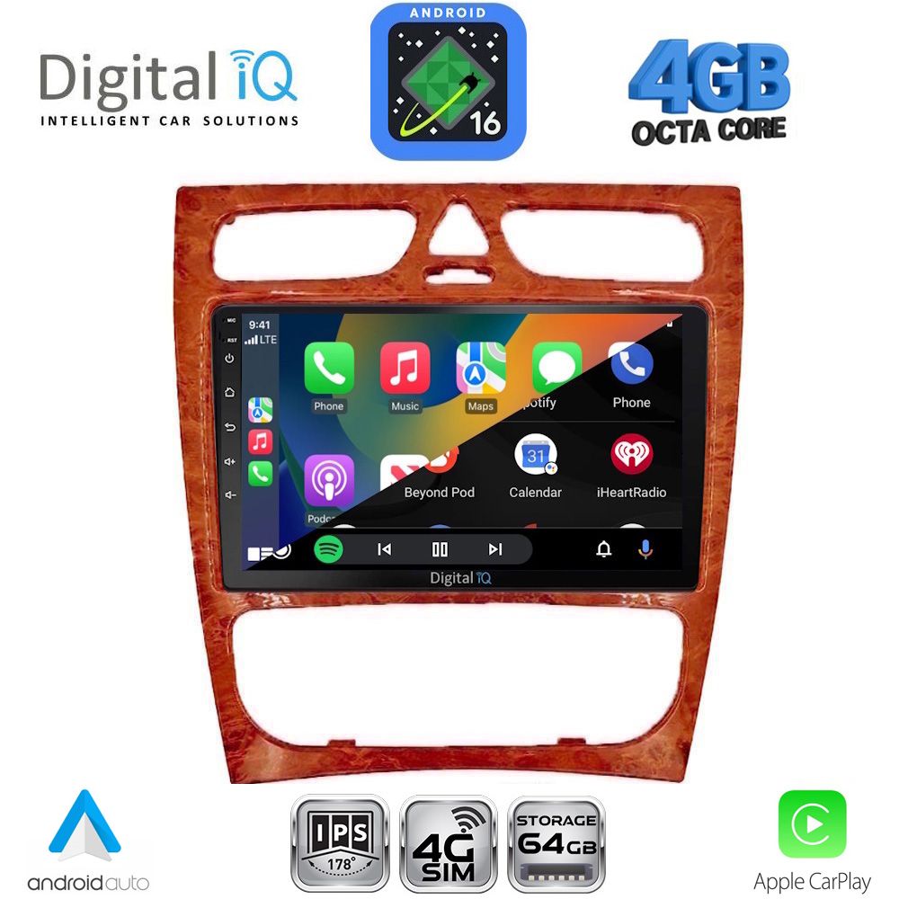 DIGITAL IQ RTG 6402CH_CPA (9inc) MULTIMEDIA TABLET for MERCEDES C (W203) mod. 1999-2004 DIGITAL IQ RTG 6402CH_CPA (9inc) MULTIMEDIA TABLET for MERCEDES C (W203) mod. 1999-2004