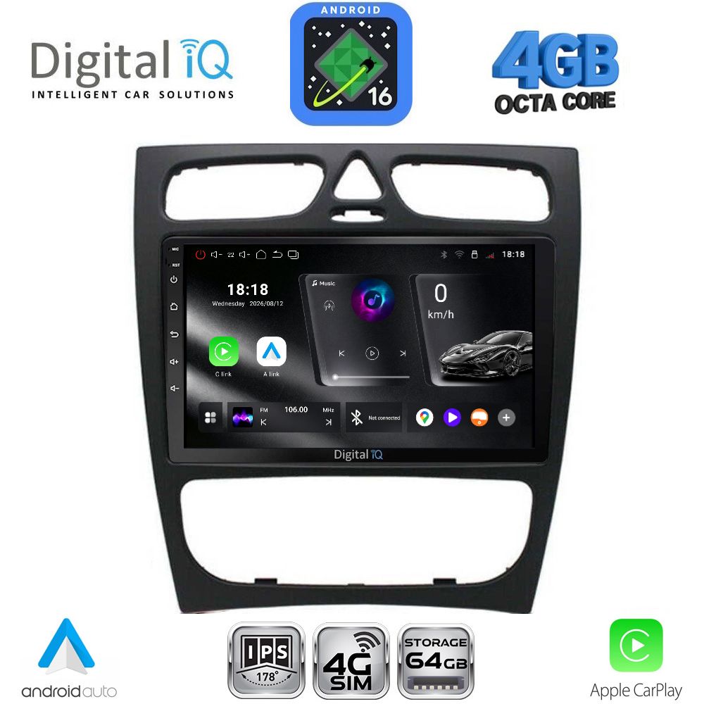 DIGITAL IQ RTG 6402_CPA (9inc) MULTIMEDIA TABLET for MERCEDES C (W203) mod. 1999-2004 DIGITAL IQ RTG 6402_CPA (9inc) MULTIMEDIA TABLET for MERCEDES C (W203) mod. 1999-2004