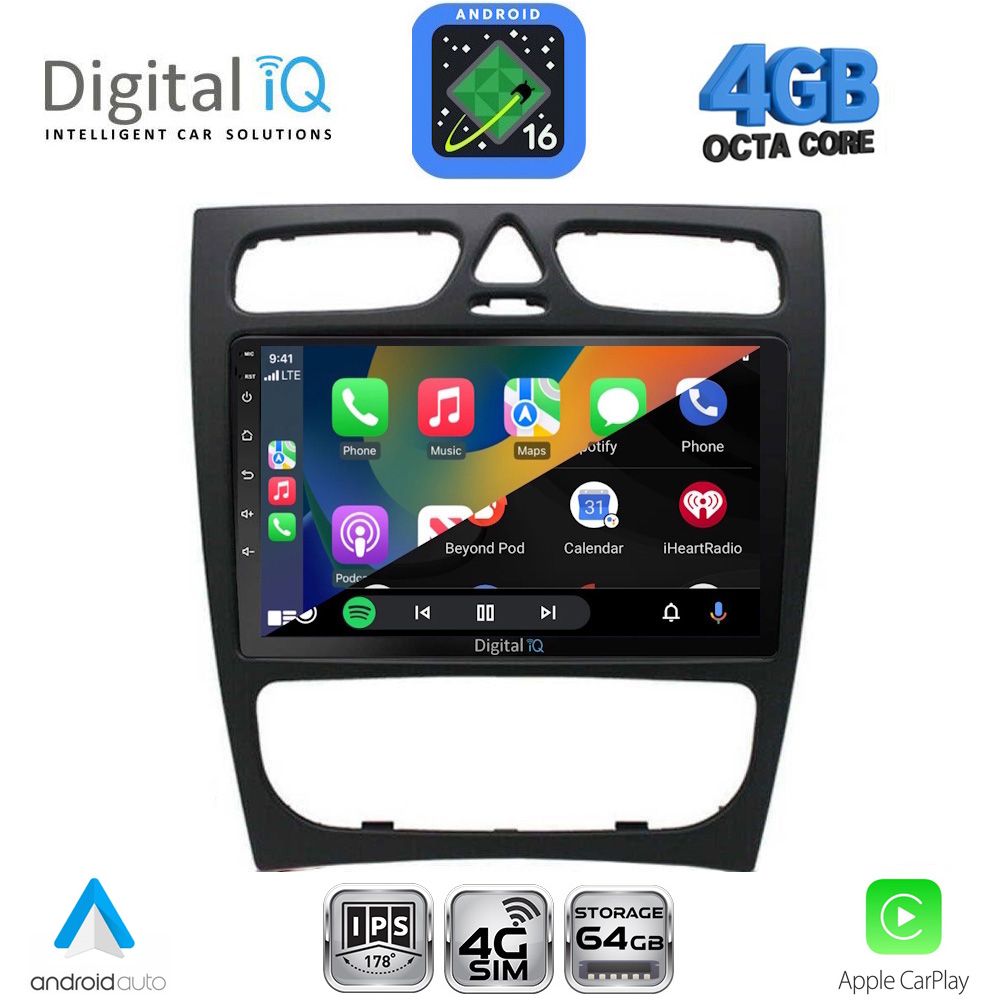 DIGITAL IQ RTG 6402_CPA (9inc) MULTIMEDIA TABLET for MERCEDES C (W203) mod. 1999-2004 DIGITAL IQ RTG 6402_CPA (9inc) MULTIMEDIA TABLET for MERCEDES C (W203) mod. 1999-2004