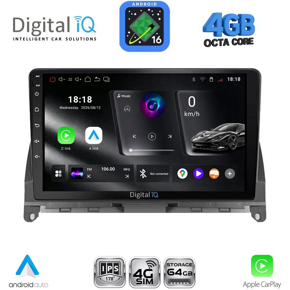 DIGITAL IQ RTG 6405_CPA (9inc) MULTIMEDIA TABLET for MERCEDES C (W204) mod. 2007-2011 DIGITAL IQ RTG 6405_CPA (9inc) MULTIMEDIA TABLET for MERCEDES C (W204) mod. 2007-2011