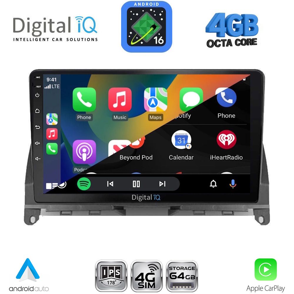 DIGITAL IQ RTG 6405_CPA (9inc) MULTIMEDIA TABLET for MERCEDES C (W204) mod. 2007-2011 DIGITAL IQ RTG 6405_CPA (9inc) MULTIMEDIA TABLET for MERCEDES C (W204) mod. 2007-2011