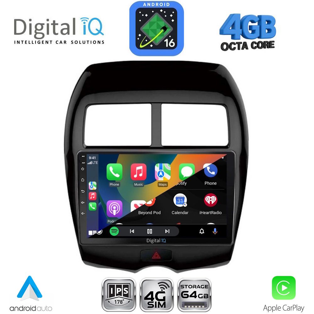 DIGITAL IQ RTG 6430_CPA (10inc) MULTIMEDIA TABLET for MITSUBISHI ASX mod. 2009-2020 - PEUGEOT 4008 mod. 2012-2018 DIGITAL IQ RTG 6430_CPA (10inc) MULTIMEDIA TABLET for MITSUBISHI ASX mod. 2009-2020 - PEUGEOT 4008 mod. 2012-2018
