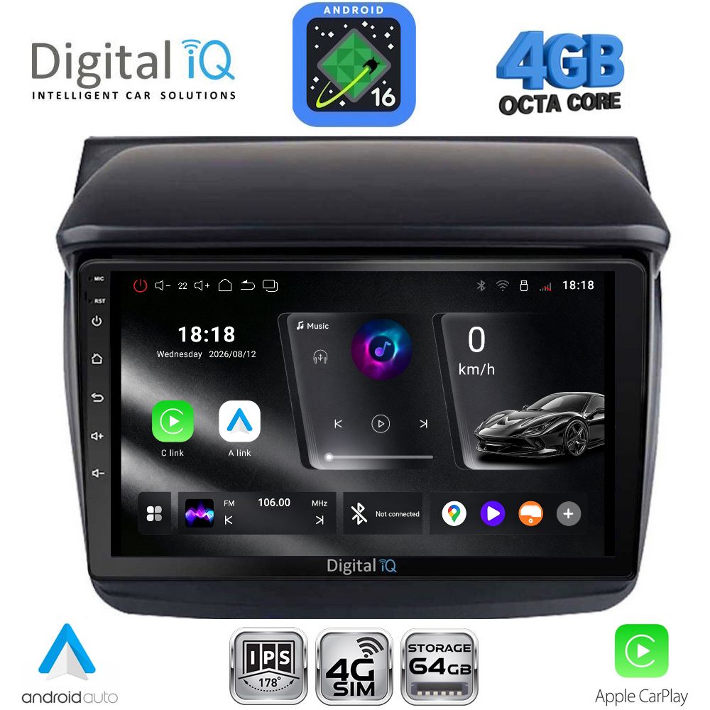 DIGITAL IQ RTG 6436_CPA (9inc) MULTIMEDIA TABLET for MITSUBISHI L200 mod. 2006-2015 DIGITAL IQ RTG 6436_CPA (9inc) MULTIMEDIA TABLET for MITSUBISHI L200 mod. 2006-2015