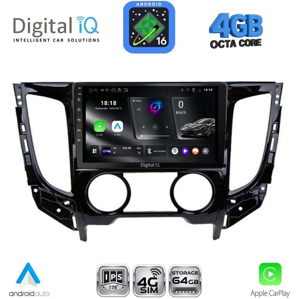 DIGITAL IQ RTG 6437AC_CPA (9inc) MULTIMEDIA TABLET for MITSUBISHI L200 mod. 2015-2019 with A/C DIGITAL IQ RTG 6437AC_CPA (9inc) MULTIMEDIA TABLET for MITSUBISHI L200 mod. 2015-2019 with A/C