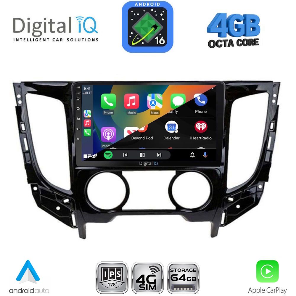 DIGITAL IQ RTG 6437AC_CPA (9inc) MULTIMEDIA TABLET for MITSUBISHI L200 mod. 2015-2019 with A/C DIGITAL IQ RTG 6437AC_CPA (9inc) MULTIMEDIA TABLET for MITSUBISHI L200 mod. 2015-2019 with A/C