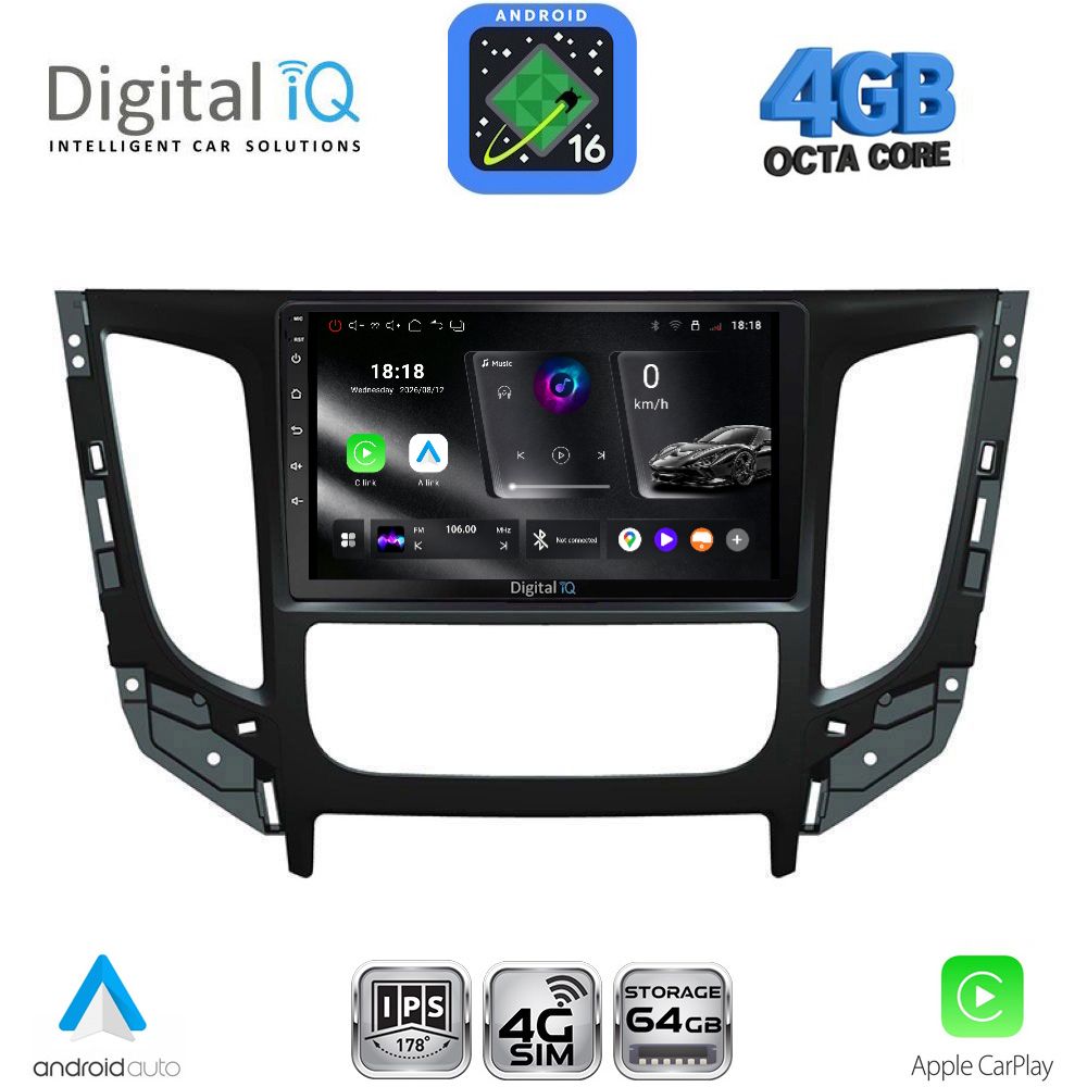 DIGITAL IQ RTG 6437CL_CPA (9inc) MULTIMEDIA TABLET for MITSUBISHI L200 mod. 2015-2019 with CLIMA DIGITAL IQ RTG 6437CL_CPA (9inc) MULTIMEDIA TABLET for MITSUBISHI L200 mod. 2015-2019 with CLIMA
