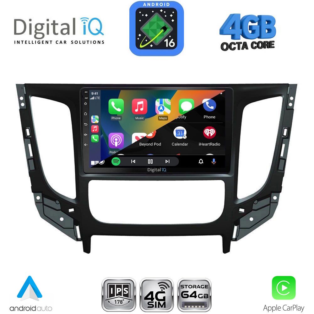 DIGITAL IQ RTG 6437CL_CPA (9inc) MULTIMEDIA TABLET for MITSUBISHI L200 mod. 2015-2019 with CLIMA DIGITAL IQ RTG 6437CL_CPA (9inc) MULTIMEDIA TABLET for MITSUBISHI L200 mod. 2015-2019 with CLIMA