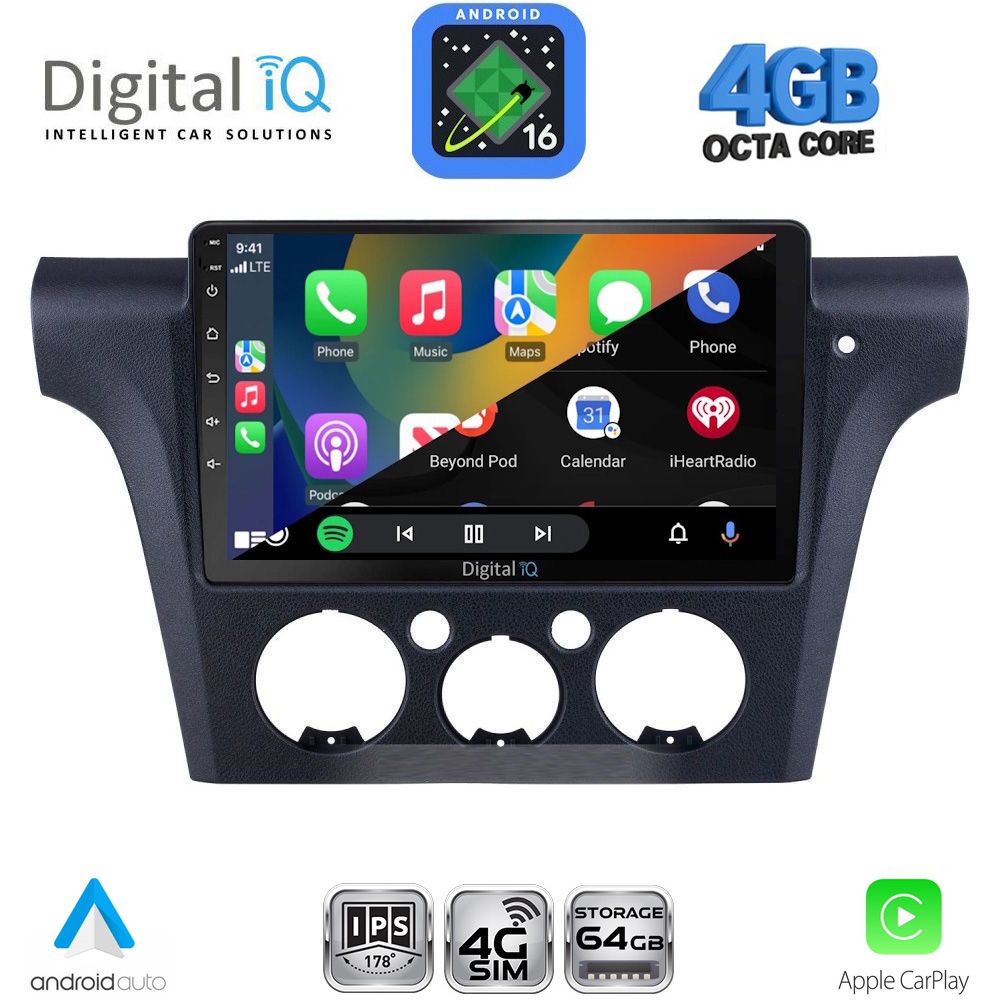 DIGITAL IQ RTG 6441CL_CPA (10inc) MULTIMEDIA TABLET for MITSUBISHI OUTLANDER mod. 2001-2005 with CLIMA DIGITAL IQ RTG 6441CL_CPA (10inc) MULTIMEDIA TABLET for MITSUBISHI OUTLANDER mod. 2001-2005 with CLIMA