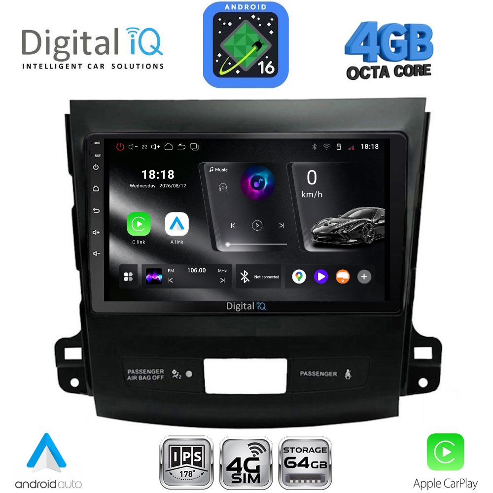 DIGITAL IQ RTG 6442_CPA (9inc) MULTIMEDIA TABLET for CITROEN C-CROSSER | MITSUBISHI OUTLANDER | PEUGEOT 4007 mod. 2006-2012 DIGITAL IQ RTG 6442_CPA (9inc) MULTIMEDIA TABLET for CITROEN C-CROSSER | MITSUBISHI OUTLANDER | PEUGEOT 4007 mod. 2006-2012
