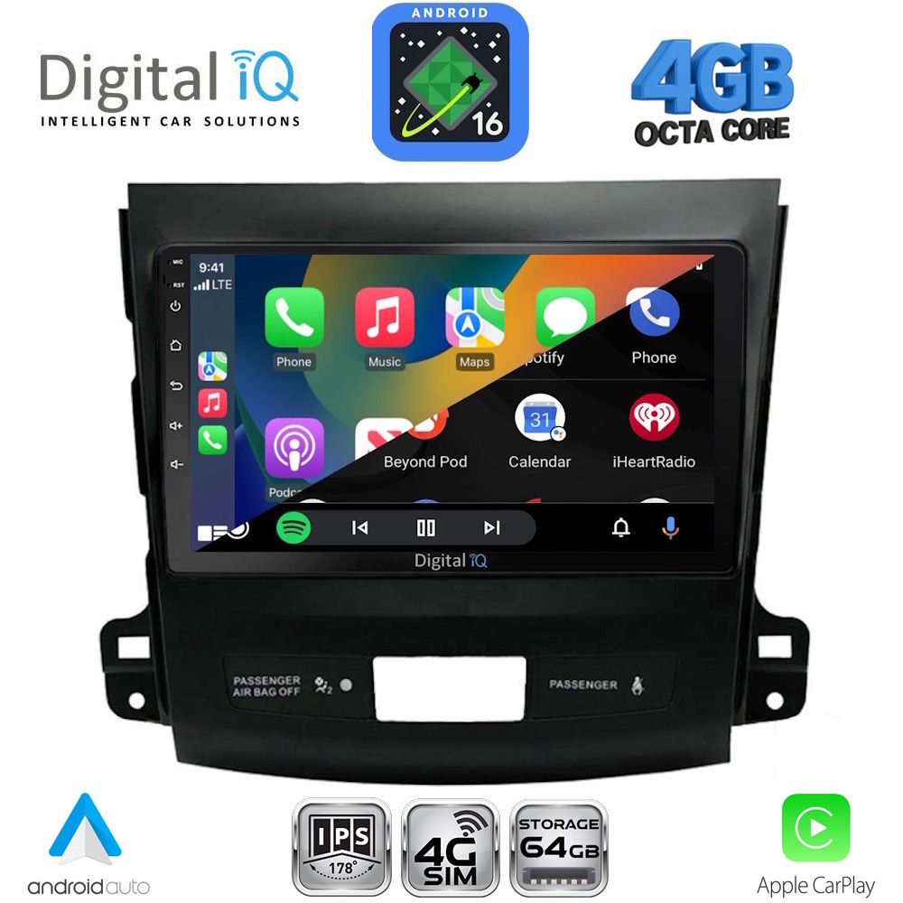 DIGITAL IQ RTG 6442_CPA (9inc) MULTIMEDIA TABLET for CITROEN C-CROSSER | MITSUBISHI OUTLANDER | PEUGEOT 4007 mod. 2006-2012 DIGITAL IQ RTG 6442_CPA (9inc) MULTIMEDIA TABLET for CITROEN C-CROSSER | MITSUBISHI OUTLANDER | PEUGEOT 4007 mod. 2006-2012