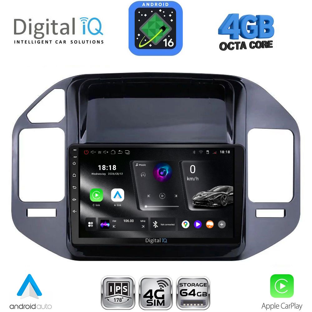 DIGITAL IQ RTG 6444BL_CPA (9inc) MULTIMEDIA TABLET for MITSUBISHI PAJERO mod. 1999-2006 DIGITAL IQ RTG 6444BL_CPA (9inc) MULTIMEDIA TABLET for MITSUBISHI PAJERO mod. 1999-2006