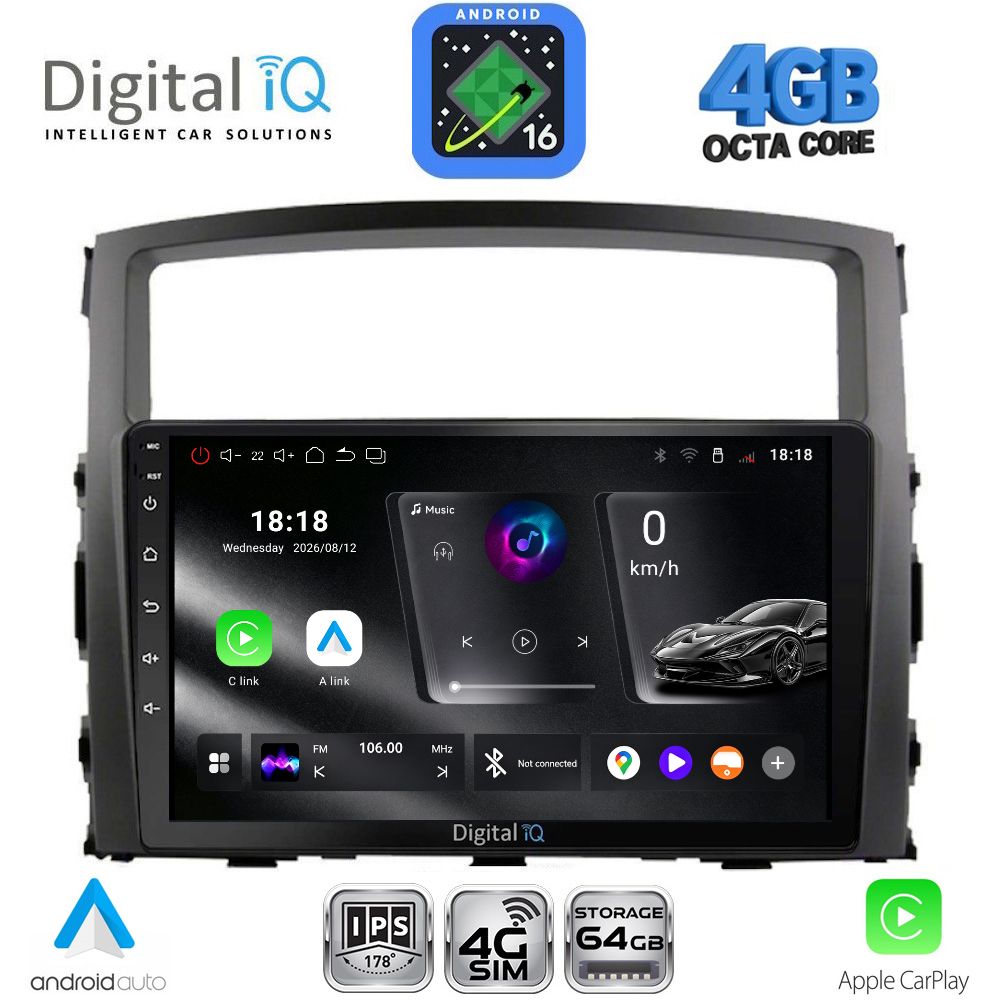 DIGITAL IQ RTG 6446_CPA (9inc) MULTIMEDIA TABLET for MITSUBISHI PAJERO mod. 2006-2013 DIGITAL IQ RTG 6446_CPA (9inc) MULTIMEDIA TABLET for MITSUBISHI PAJERO mod. 2006-2013