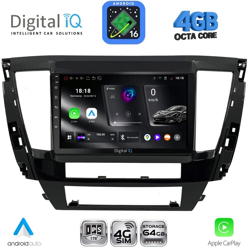 DIGITAL IQ RTG 6447S_CPA (9inc) MULTIMEDIA TABLET for MITSUBISHI PAJERO SPORT mod. 2020-2026 DIGITAL IQ RTG 6447S_CPA (9inc) MULTIMEDIA TABLET for MITSUBISHI PAJERO SPORT mod. 2020-2026