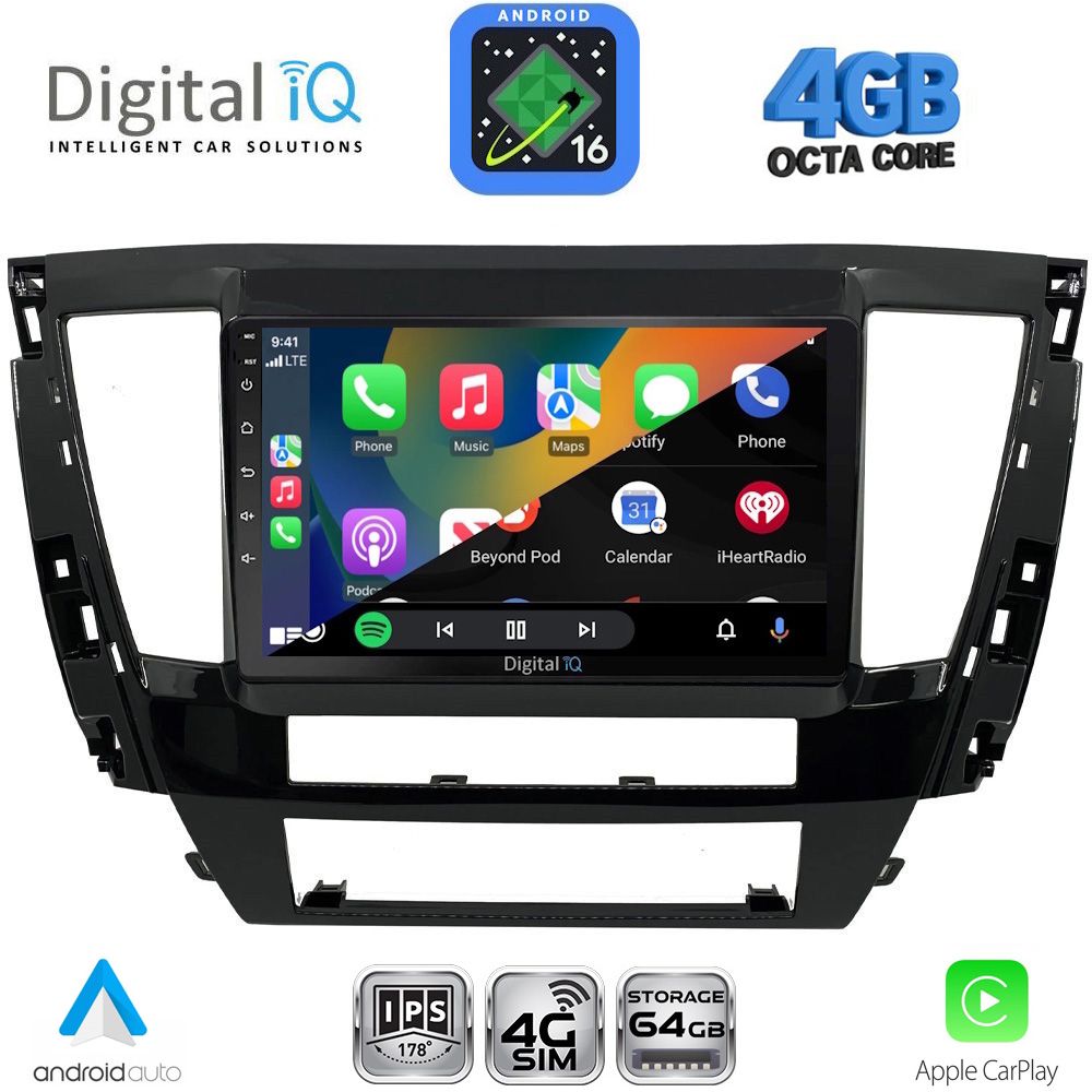 DIGITAL IQ RTG 6447S_CPA (9inc) MULTIMEDIA TABLET for MITSUBISHI PAJERO SPORT mod. 2020-2026 DIGITAL IQ RTG 6447S_CPA (9inc) MULTIMEDIA TABLET for MITSUBISHI PAJERO SPORT mod. 2020-2026