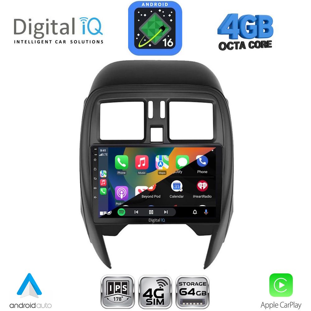 DIGITAL IQ RTG 6451_CPA (SQUARE) (9inc) MULTIMEDIA TABLET for NISSAN MICRA mod. 2014-2017 DIGITAL IQ RTG 6451_CPA (SQUARE) (9inc) MULTIMEDIA TABLET for NISSAN MICRA mod. 2014-2017
