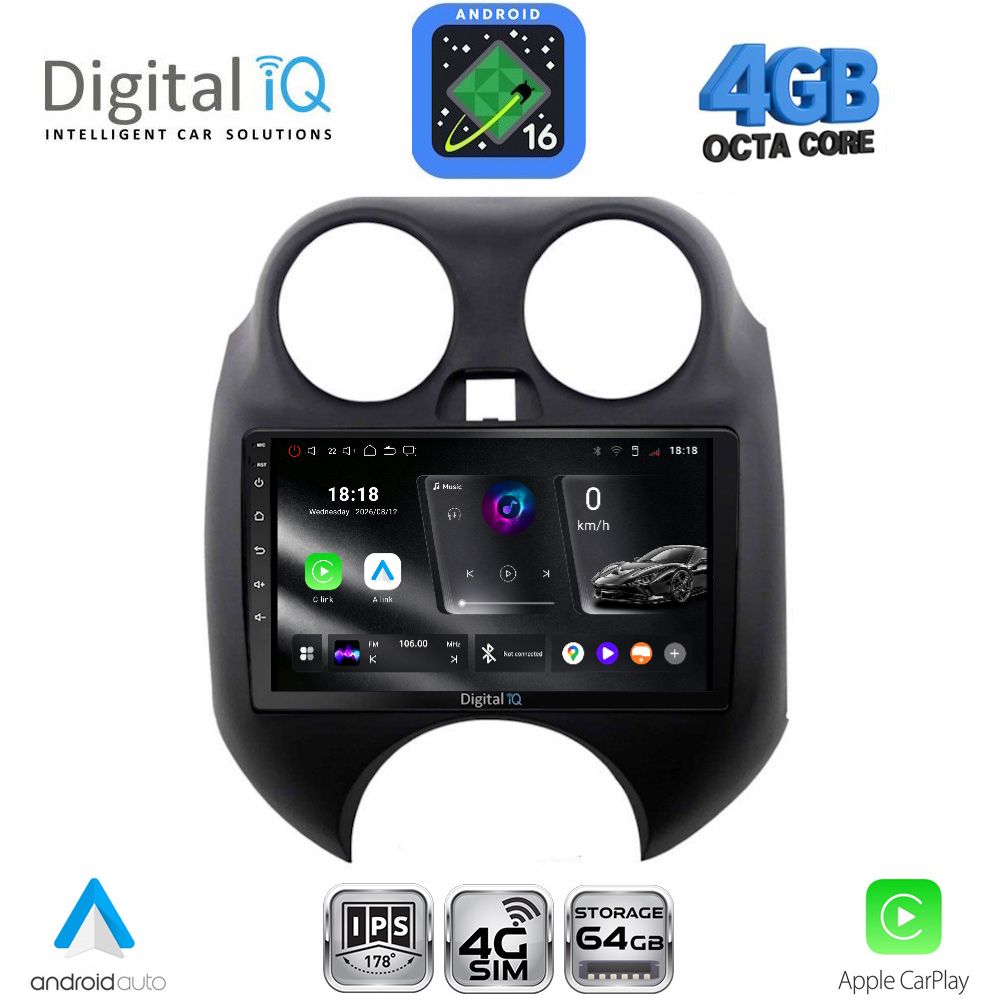DIGITAL IQ RTG 6459_CPA (9inc) MULTIMEDIA TABLET for NISSAN MICRA mod. 2010-2014 DIGITAL IQ RTG 6459_CPA (9inc) MULTIMEDIA TABLET for NISSAN MICRA mod. 2010-2014