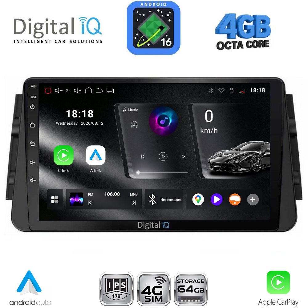 DIGITAL IQ RTG 6460_CPA (9inc) MULTIMEDIA TABLET for NISSAN MICRA mod. 2017-2025 DIGITAL IQ RTG 6460_CPA (9inc) MULTIMEDIA TABLET for NISSAN MICRA mod. 2017-2025