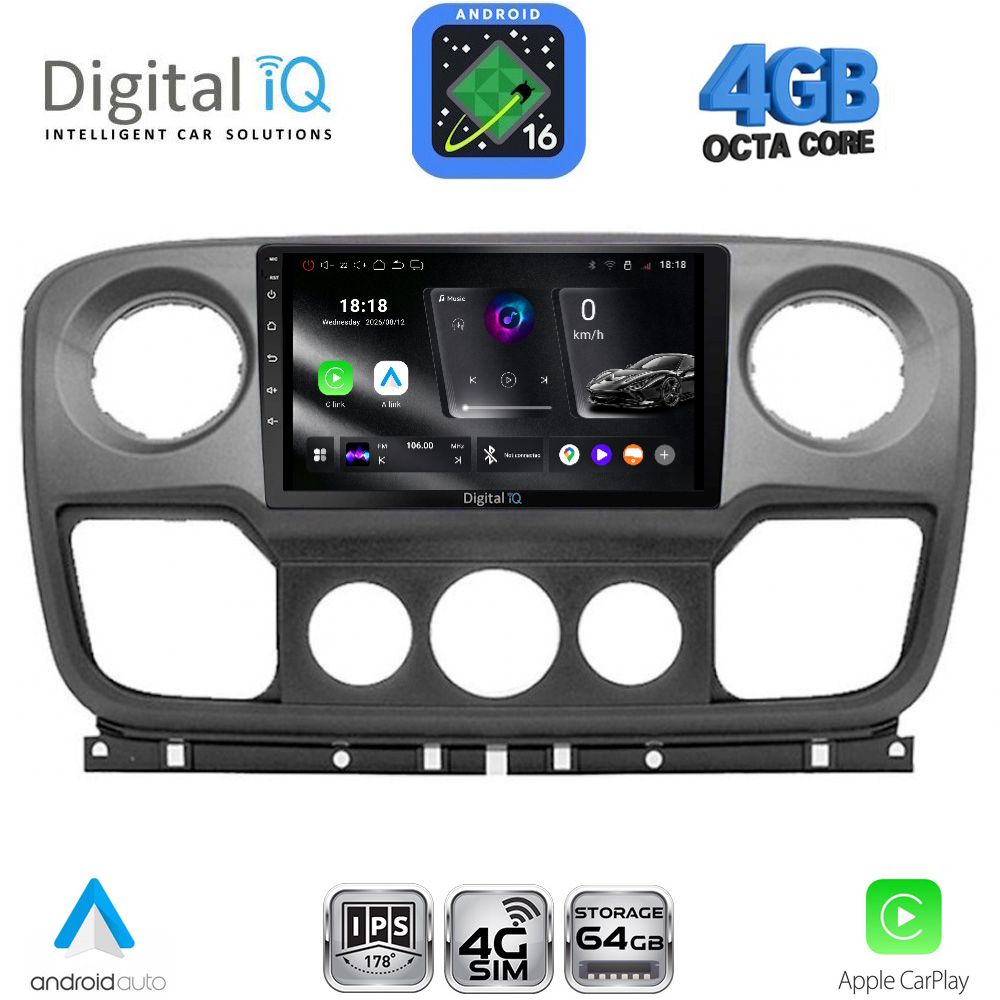 DIGITAL IQ RTG 6463_CPA (10inc) MULTIMEDIA TABLET for NISSAN NV400 - OPEL MOVANO - RENAULT MASTER mod. 2010-2020 DIGITAL IQ RTG 6463_CPA (10inc) MULTIMEDIA TABLET for NISSAN NV400 - OPEL MOVANO - RENAULT MASTER mod. 2010-2020